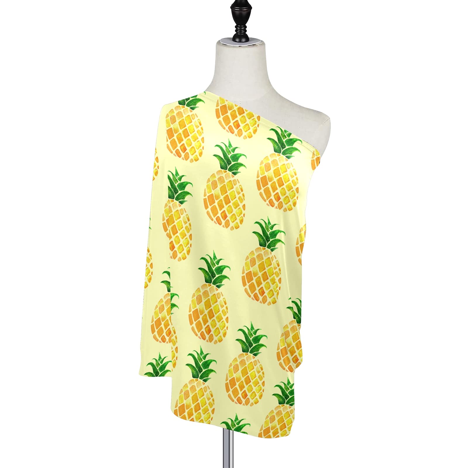 Breastfeeding Cover Scarf - Soft, Breathable Nursing Cover with Pineapple Print for Baby Boys & Girls - Perfect for Car Seat, Stroller & Summer Outings