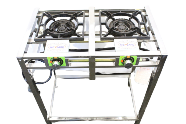 Premium Stainless Steel Dual Burner Stove - High Efficiency 2 Burner Cooktop for Outdoor Camping, RV Travel & Home Kitchen Use