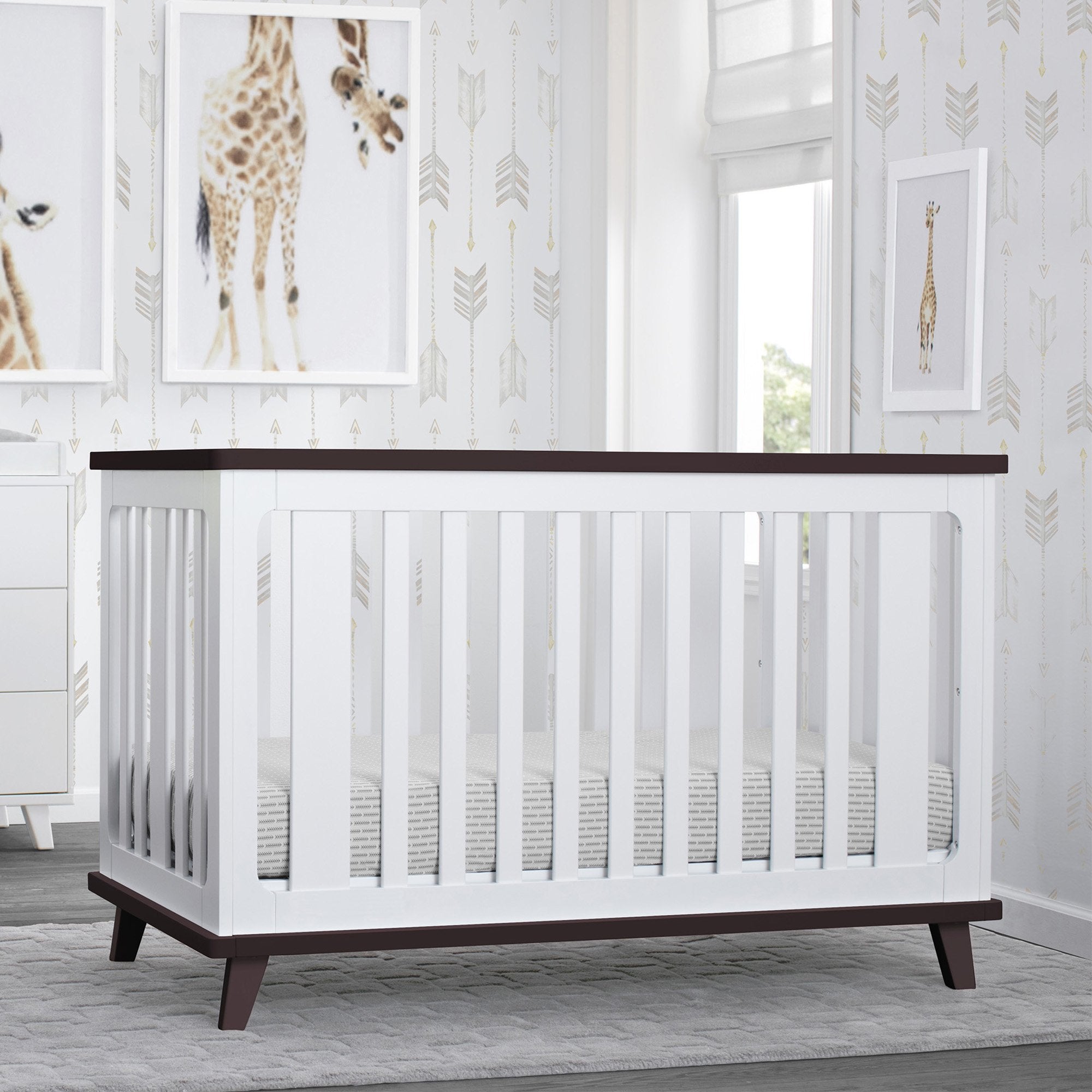 Ava 3-in-1 Convertible Baby Crib - Toddler Bed & Daybed - Nursery Furniture for Newborns & Growing Kids - Perfect for Small Spaces & Modern Nurseries