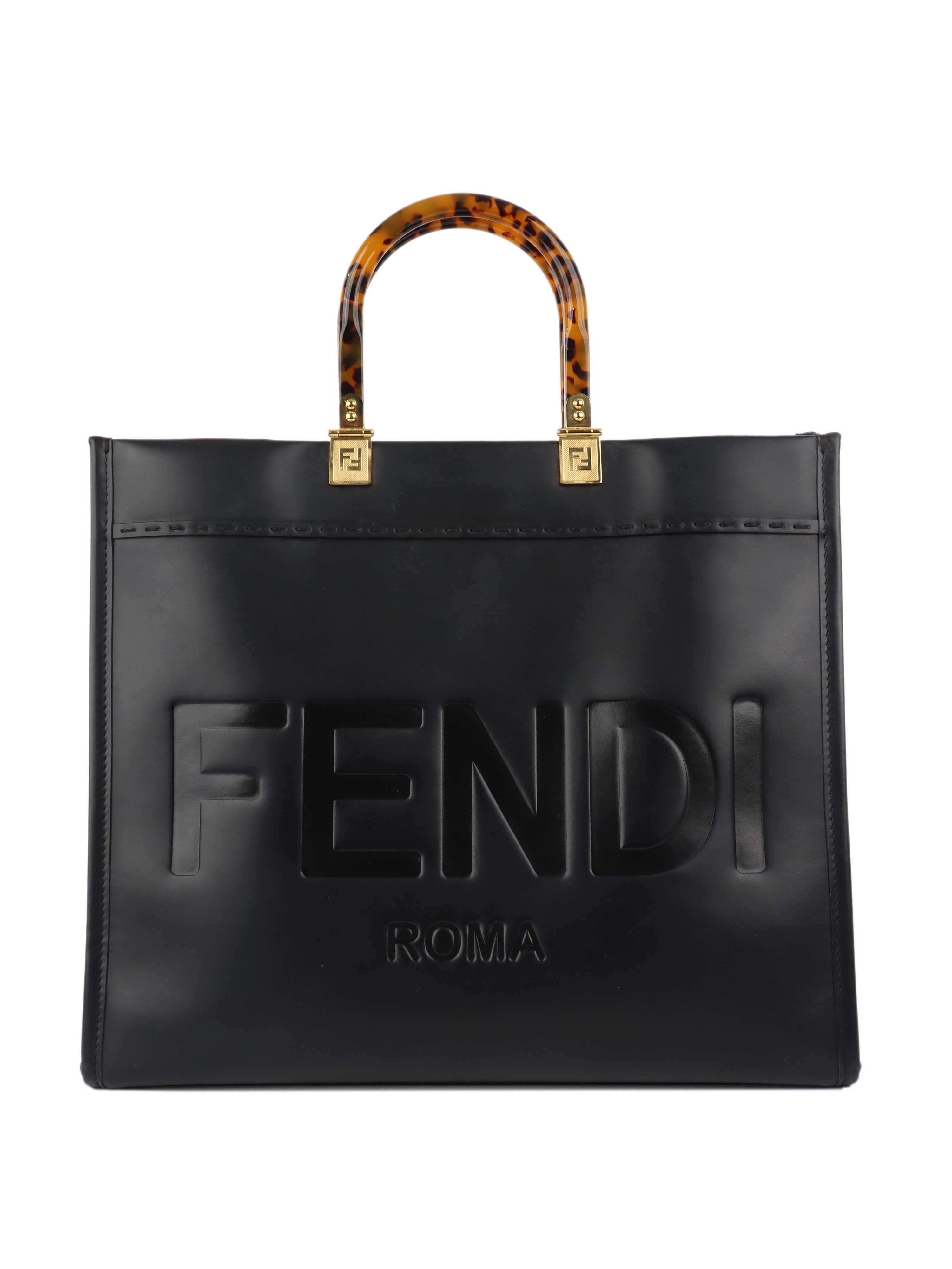 Fendi Black Medium Sunshine Tote Bag - Luxury Designer Handbag for Women | Perfect for Work, Travel & Everyday Use