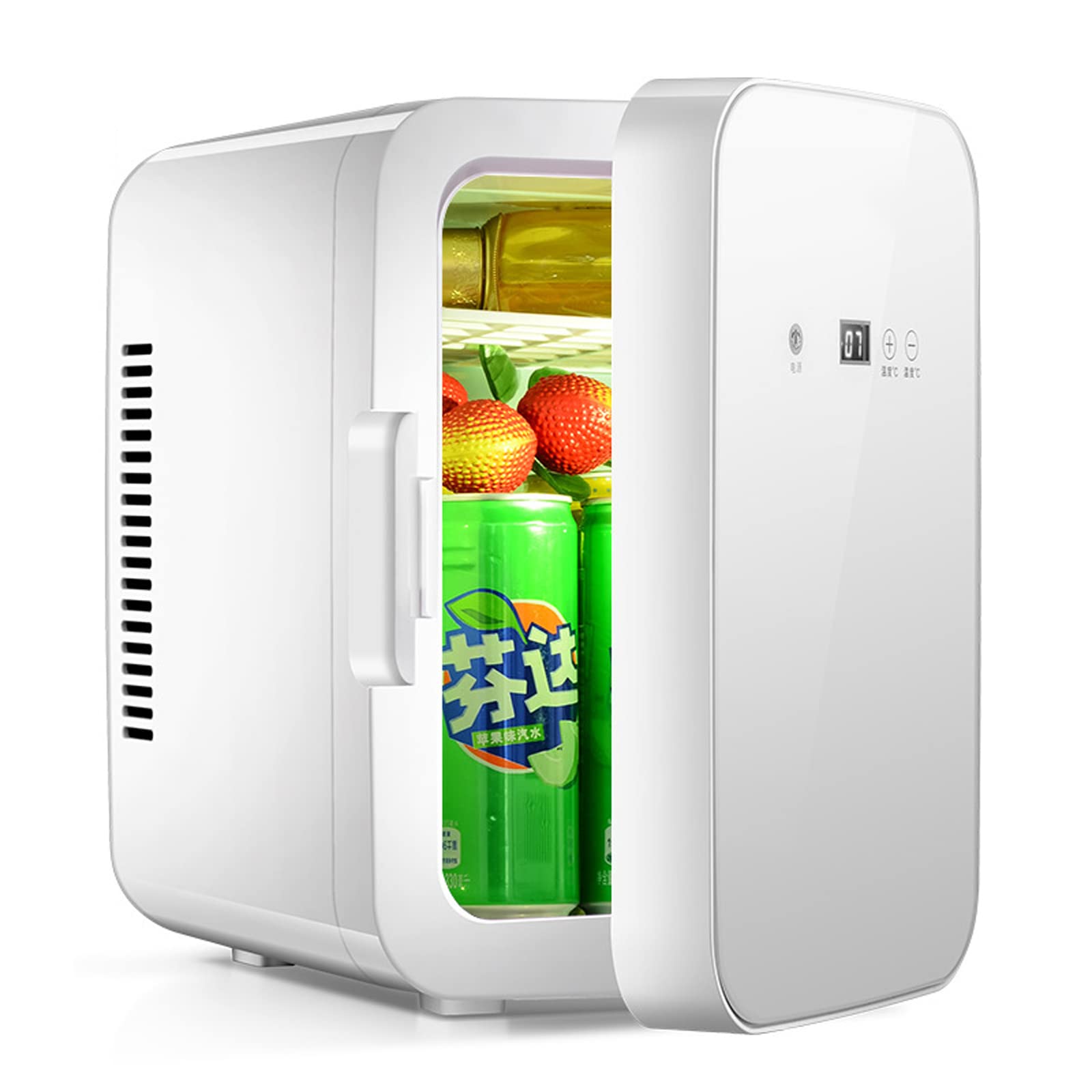 LZTET 8L Mini Fridge for Bedroom - Portable Compact Refrigerator with AC/DC Power, Cooler & Warmer for Car, Home, Office & Dorm - ECO Mode Low Noise - Perfect for Drinks, Snacks, Skincare & Medication Storage