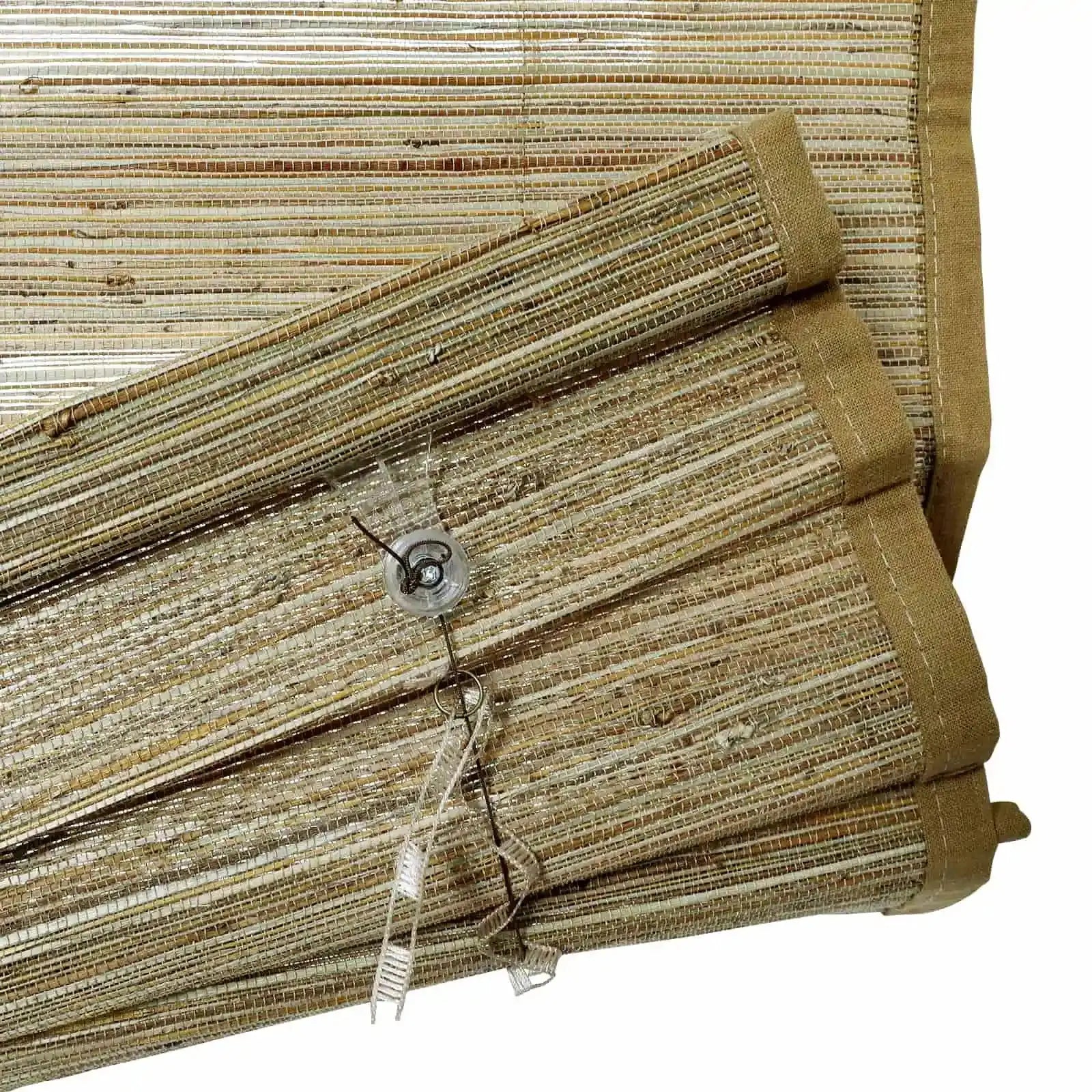 Rae Natural Ramie Bamboo Woven Shades - Series P | Eco-Friendly Window Coverings for Living Room, Bedroom & Patio | Light Filtering & UV Protection