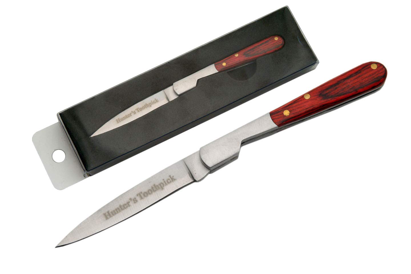 Szco Supplies 212071-HT Hunter's Toothpick Knife - Compact Pocket Knife for Outdoor, Camping & Survival - Stainless Steel Blade with Wood Handle - Perfect for Hunting, Fishing & Everyday Carry (EDC)