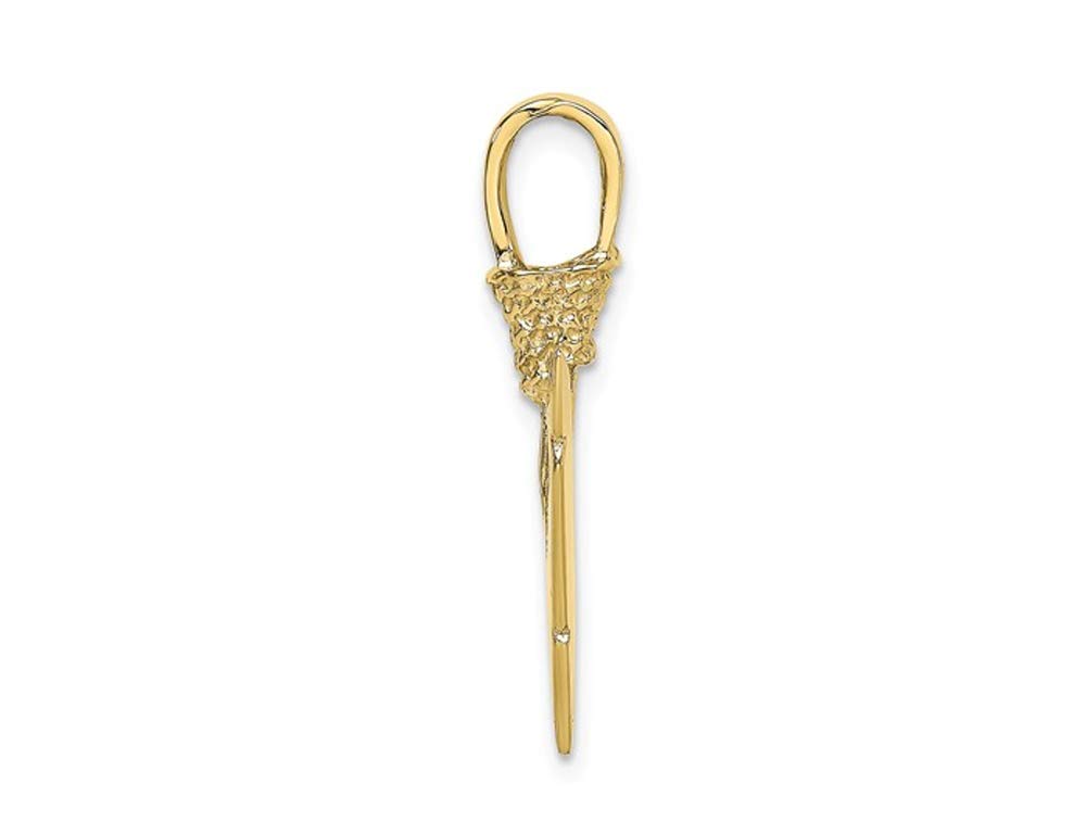 10K Yellow Gold Arrowhead Charm Pendant Necklace with 18