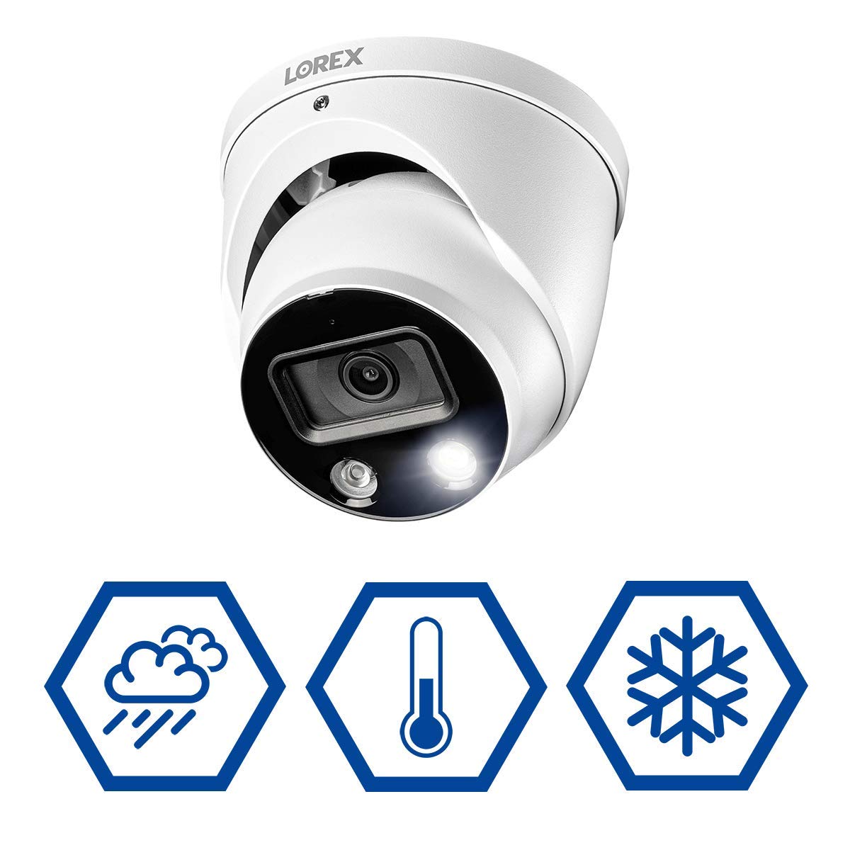 Lorex 4K Ultra HD Smart Deterrence Indoor/Outdoor IP Metal Dome Security Camera with Smart Motion Detection & Two-Way Talk Audio | Weatherproof Surveillance for Home & Business Security (Requires Recorder)