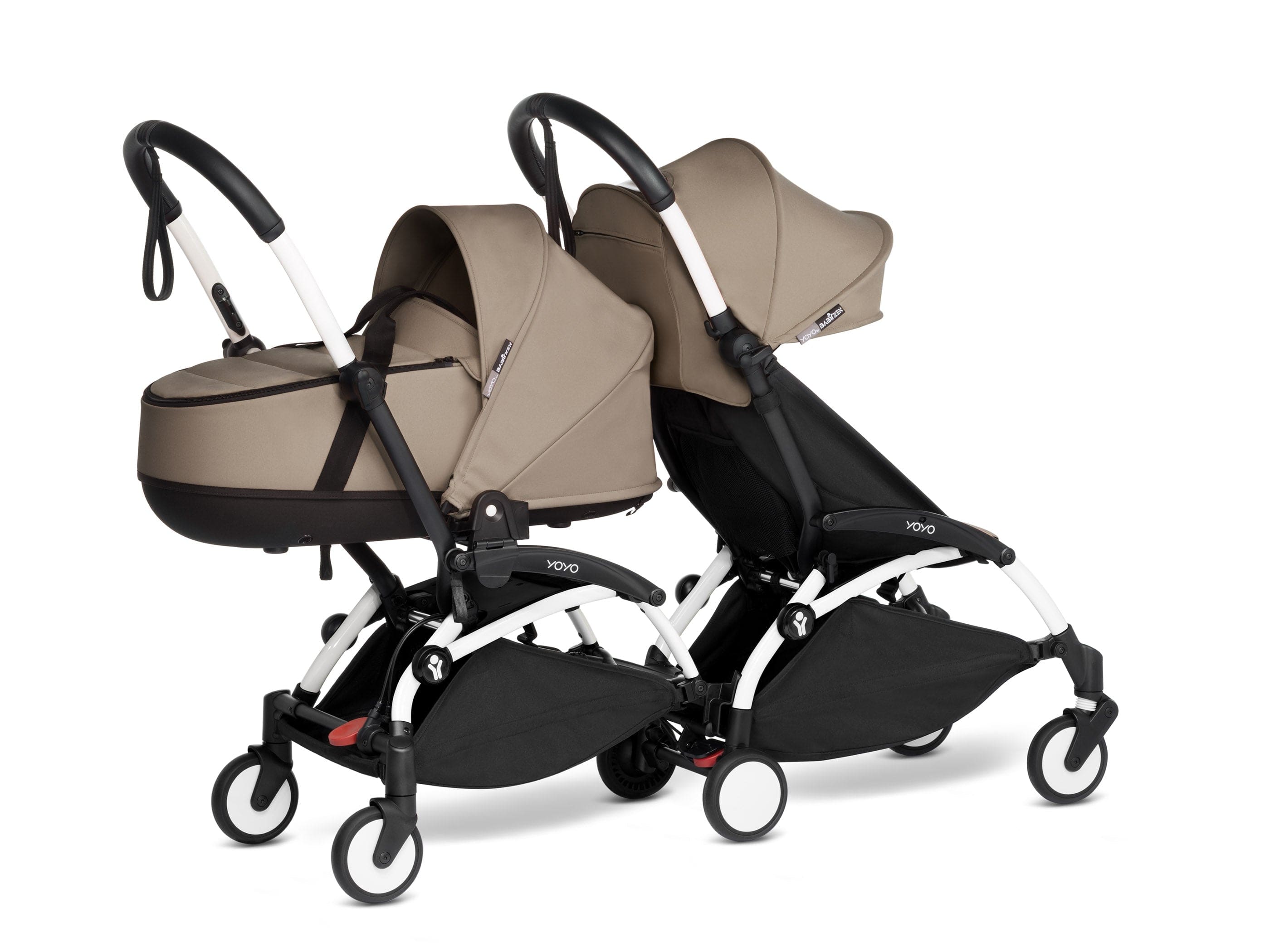 Stokke YOYO 3 Double Stroller for Twins - 6+ Months Front Seat with Bassinet Back - Lightweight Compact Travel Stroller for City Walks & Airplane Travel