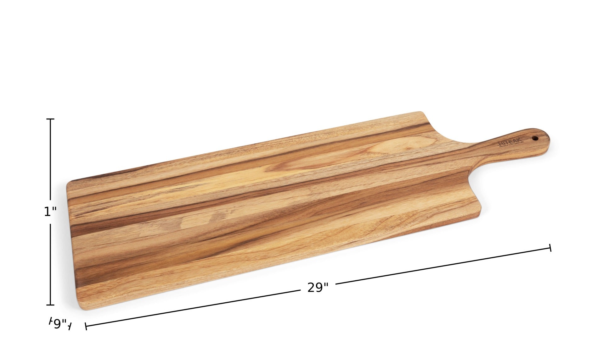 Premium Rectangular Teak Wood Cheese Board with Handles - Charcuterie Serving Platter for Entertaining, Wine & Cheese Parties, Weddings & Gifts