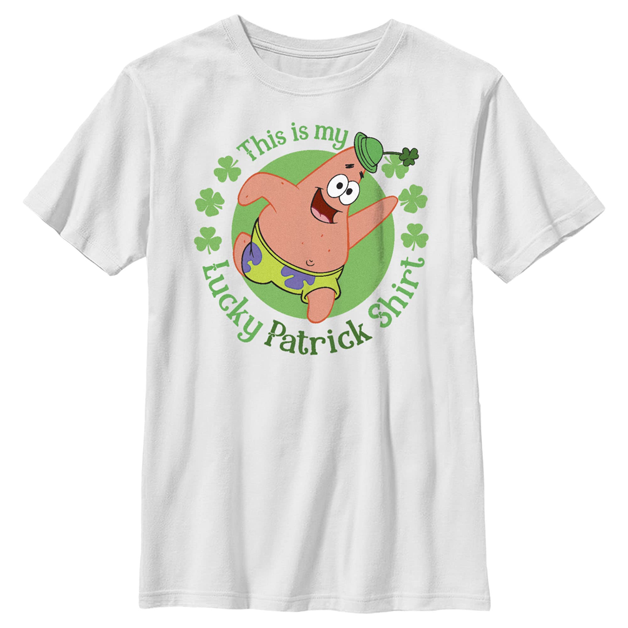 Boys' SpongeBob SquarePants St. Patrick's Day 'This is My Lucky Patrick' Graphic T-Shirt - Fun Holiday Outfit for Kids' Parties & Irish Celebrations