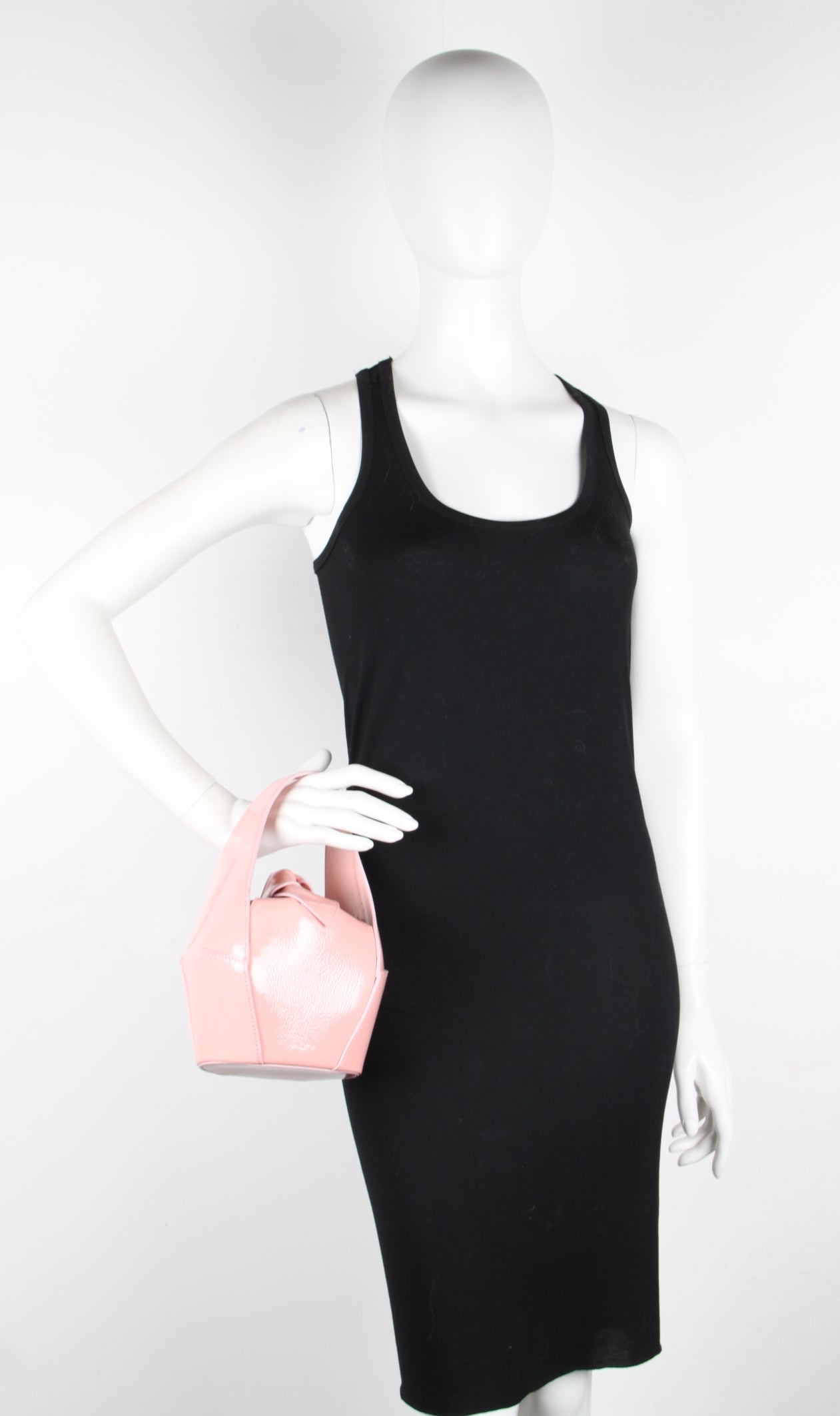 DLYP Top Knot Mini Patent Crossbody Bag in Mushy Blush Pink - Perfect for Women's Daily Use, Work, Dating & Special Occasions