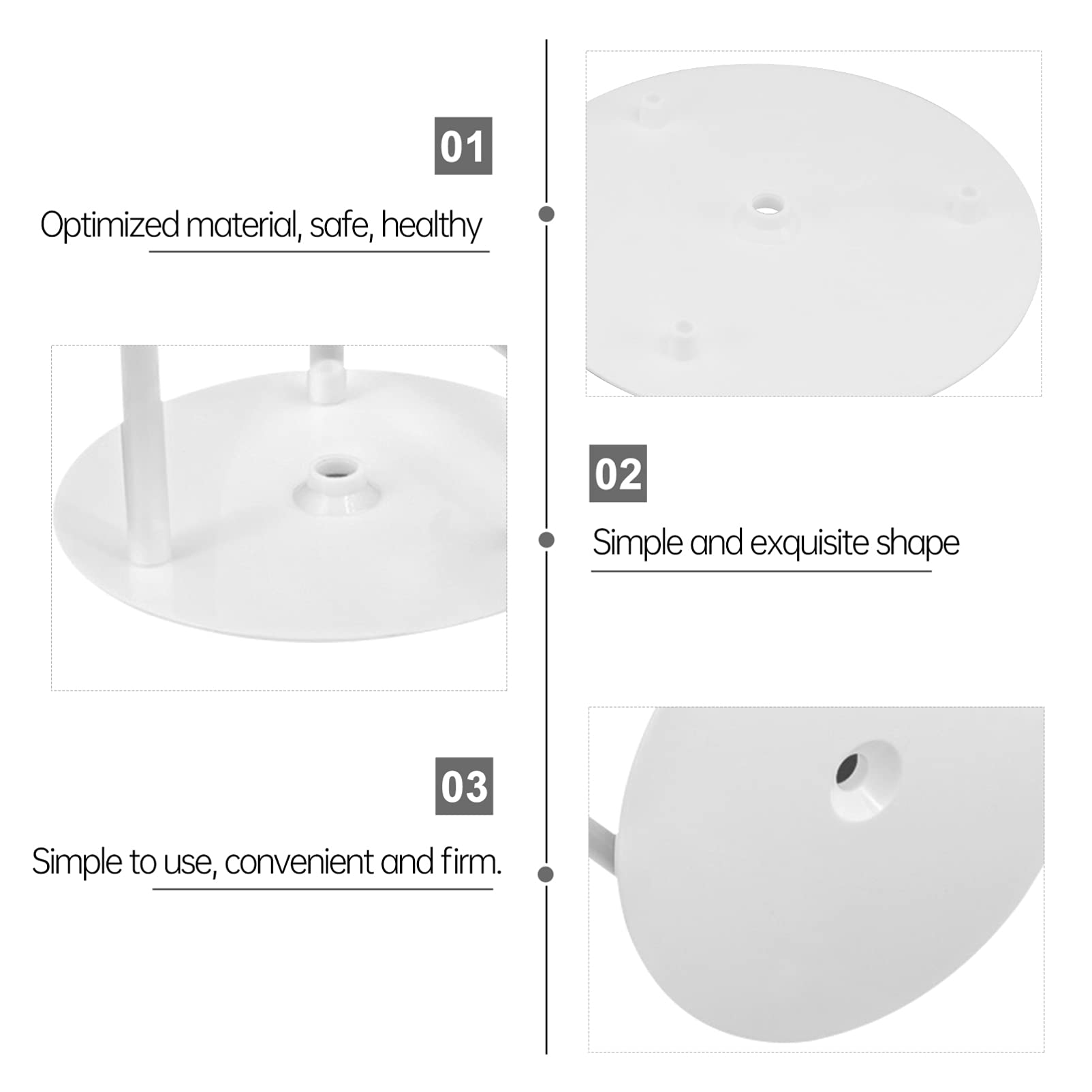 DOITOOL 4-Pack Cake Stand Support Structure - Stackable Cake Dowels, Separators & Gaskets for Multi-Layer Cake Display - White Round Cake Bracket for Wedding, Birthday & Party Dessert Displays