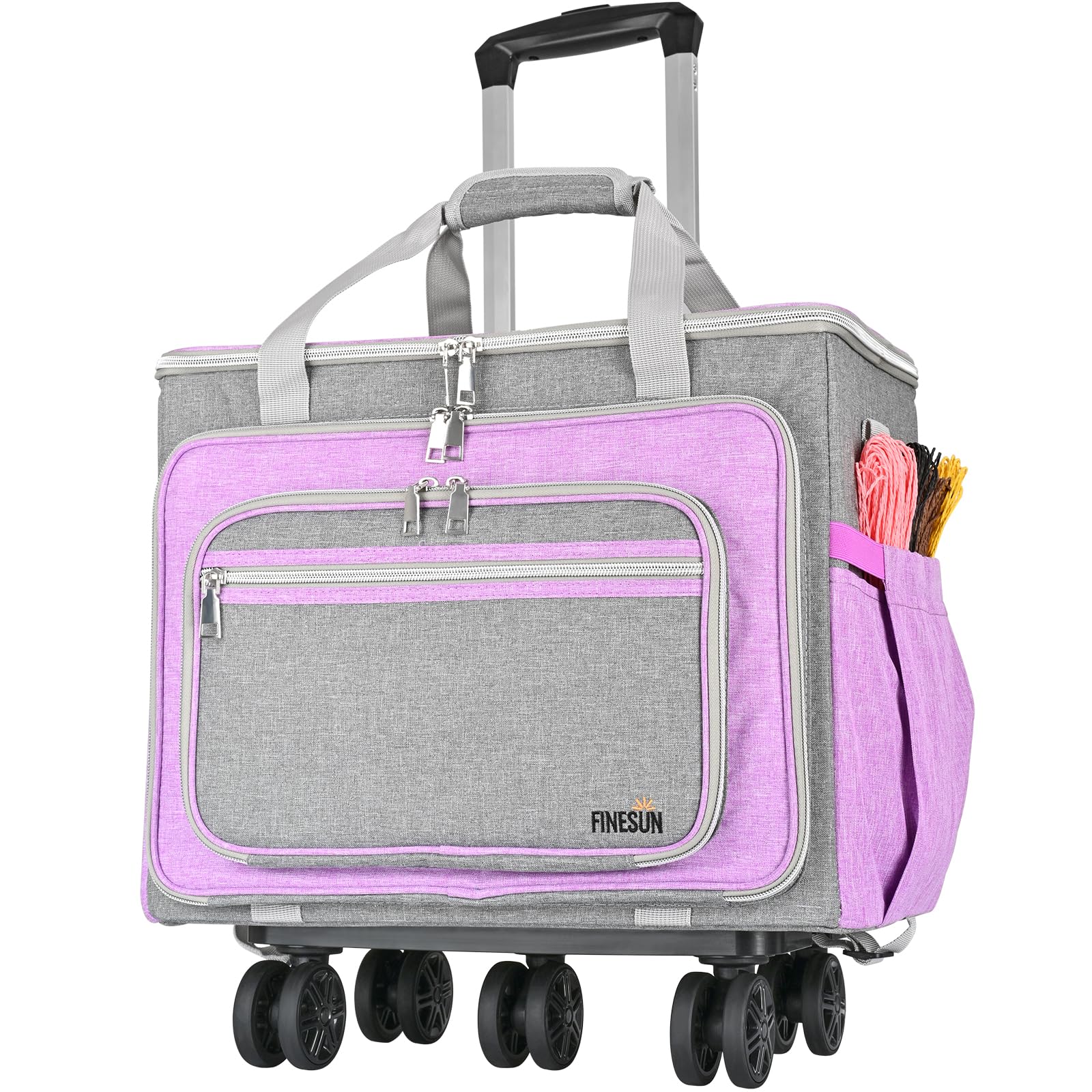 Rolling Tote Bag for Women - Wheeled Teacher Bag & Office Briefcase with Retractable Handle | Perfect for Work, School, Travel & Craft Storage | Durable Carry-On Wheeled Tote for Professionals