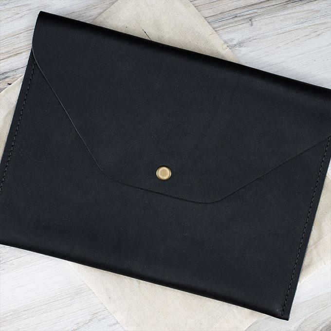 Genuine Leather iPad Portfolio Case - Slim & Protective Cover for iPad Pro/Air/Mini - Perfect for Business, Travel & School Use