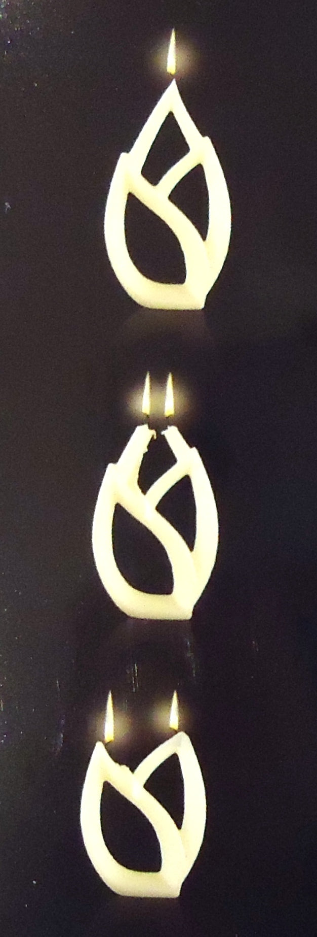 Multi Flame Candle - Small Black Leaf Design for Home Decor, Romantic Ambiance & Gift Giving | Perfect for Weddings, Parties & Relaxation