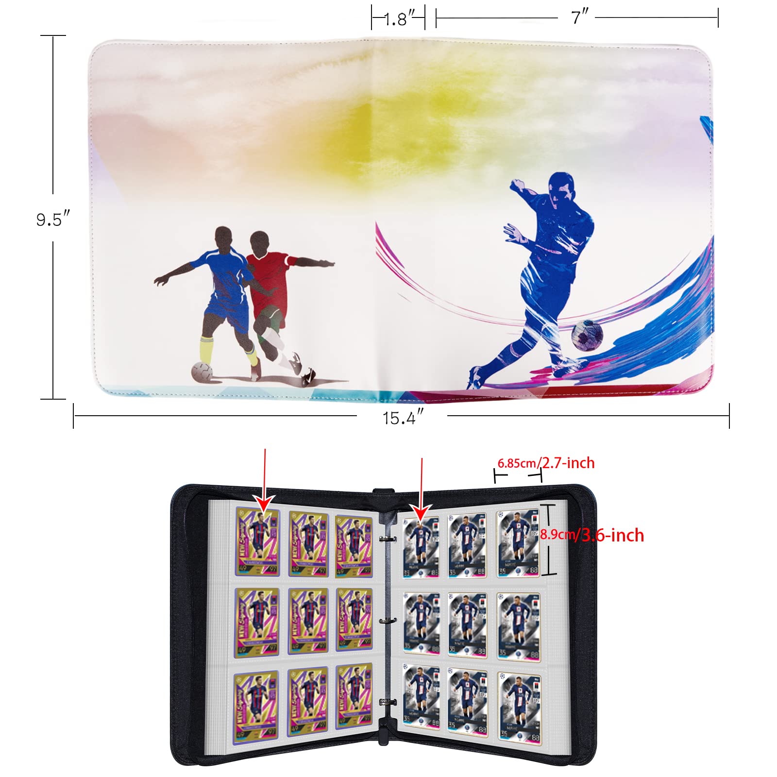 Reelanx 9-Pocket Soccer Trading Card Binder Album - 720 Pocket Storage Display Case with Protective Sleeves for Soccer Card Collectors | Perfect for Organizing, Storing & Showcasing Your Valuable Soccer Card Collection at Home, Games & Tournaments