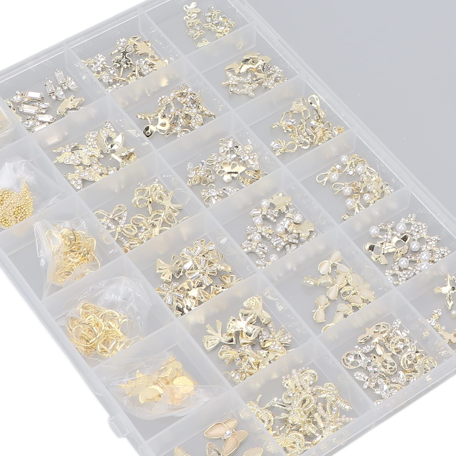 Premium Nail Art Kit with Golden Alloy Gems - DIY Nail Decoration Set for Manicure, Pedicure & Crafting | Perfect for Home Salon, Party Nails & Gift Giving