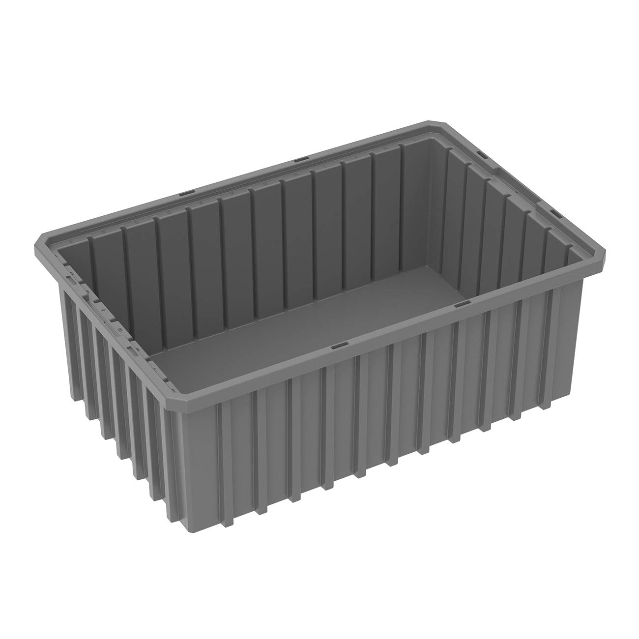 Akro-Mils 33166 Stackable Plastic Storage Bins with Dividers - 8 Pack Gray Modular Organizer (16.5