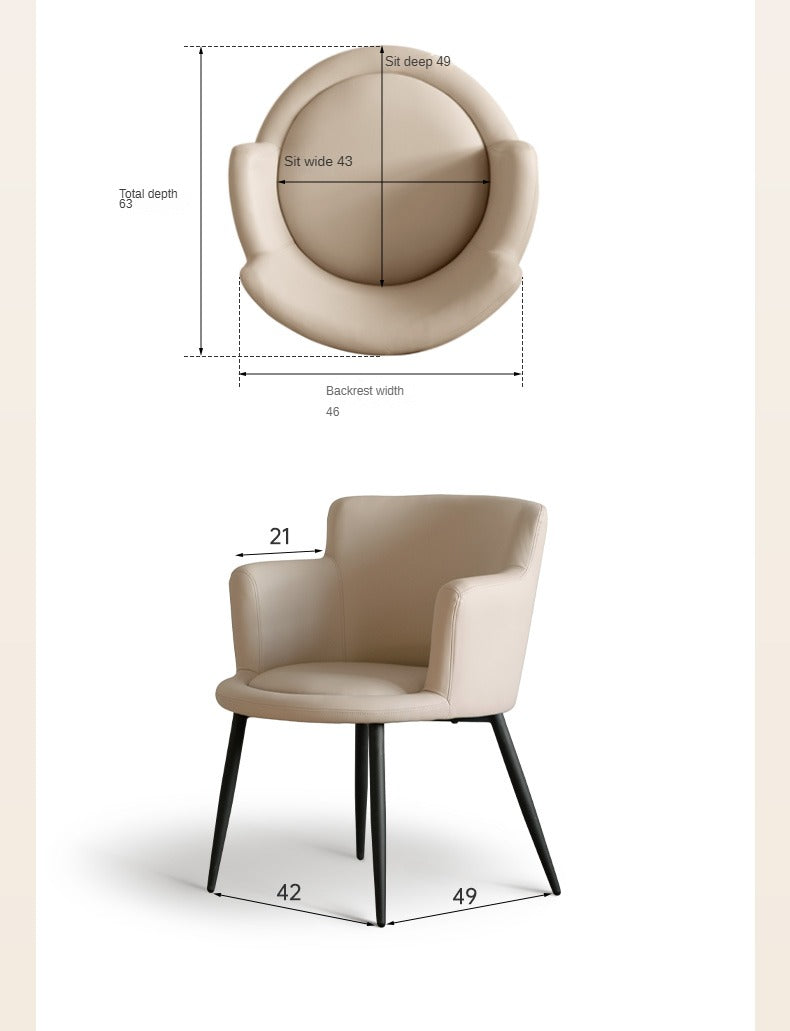 Premium Italian Organic Leather Computer Chair - Soft, Comfortable & Luxurious for Home Office, Gaming & Workspace