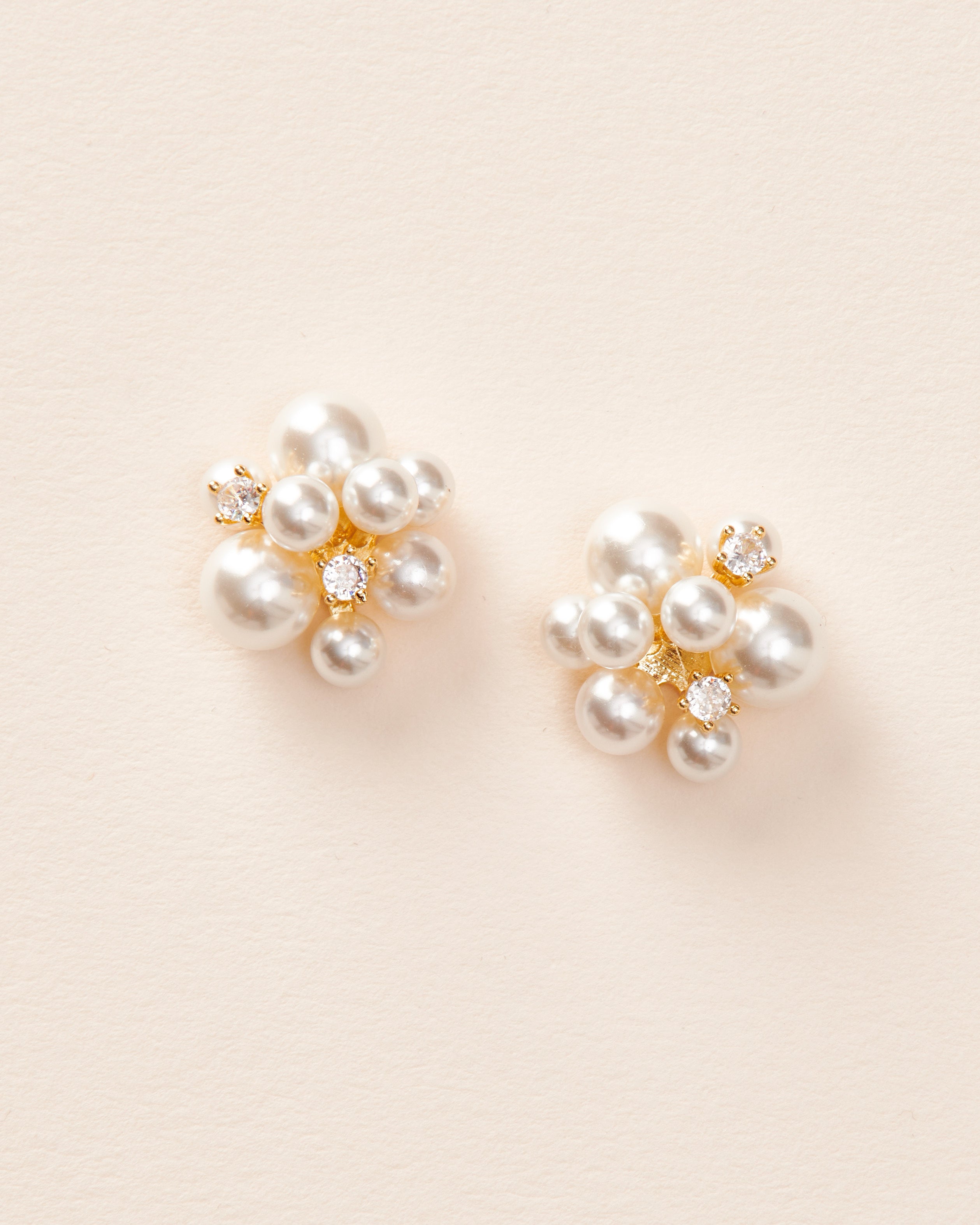 Georgina Pearl Stud Earrings - 14K Gold Plated Elegant Pearl Earrings for Women | Perfect for Weddings, Parties & Everyday Wear