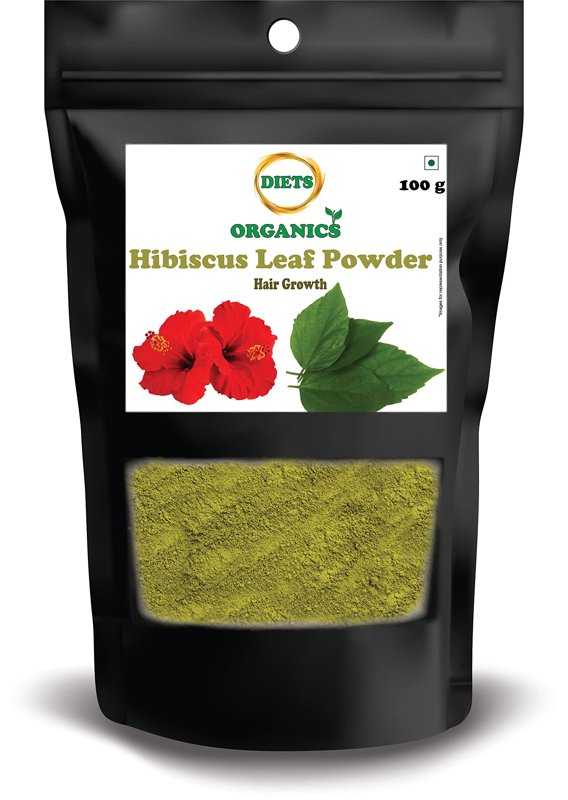 Organic Hibiscus Leaf Powder for Hair Growth & Care - 100g | Natural Hair Treatment for Stronger, Shinier Locks | DIY Hair Masks & Scalp Treatments