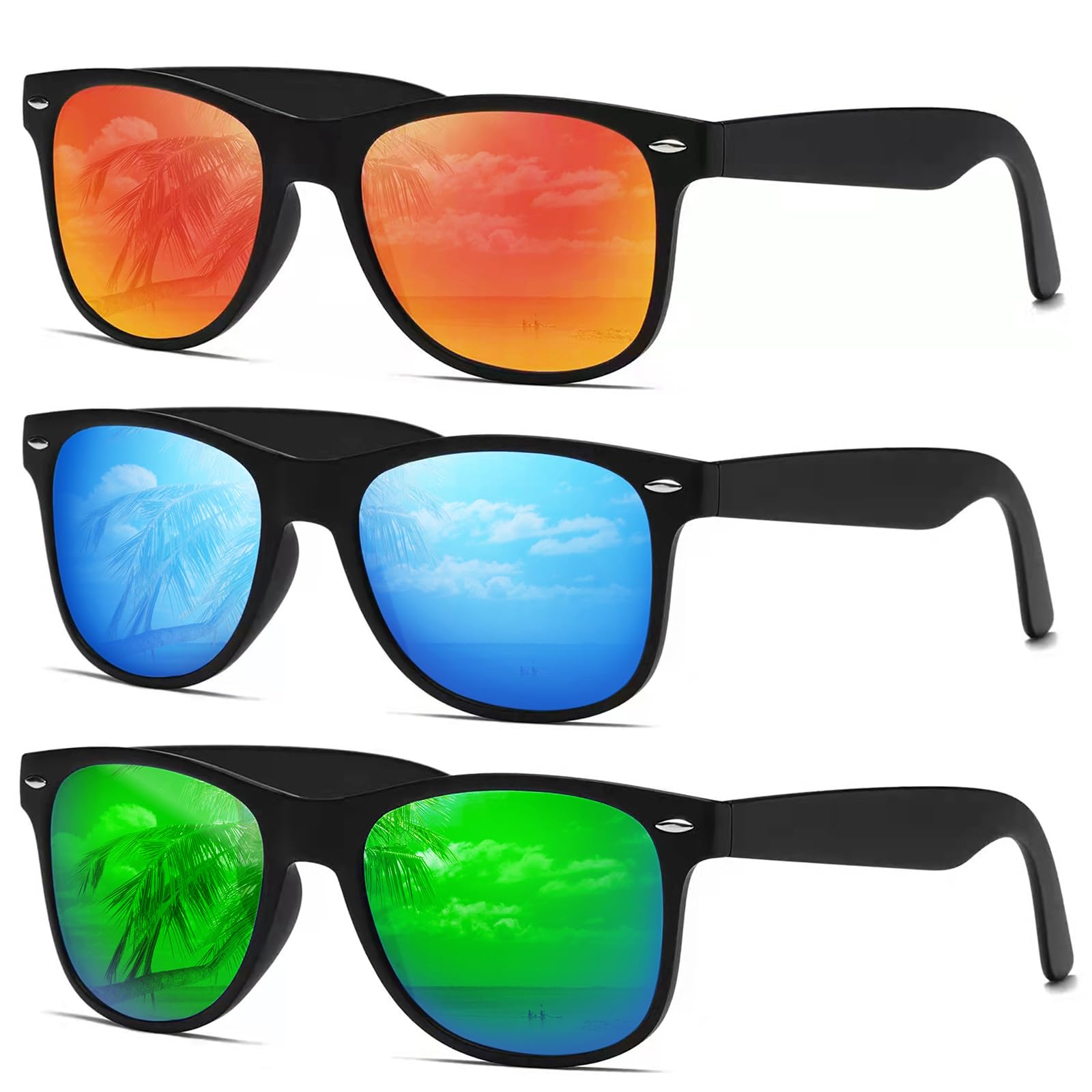 DEMIKOS Polarized Sunglasses for Men & Women - Retro Mirror Lens UV400 Protection - Trendy Driving, Fishing & Outdoor Activities Sunglasses