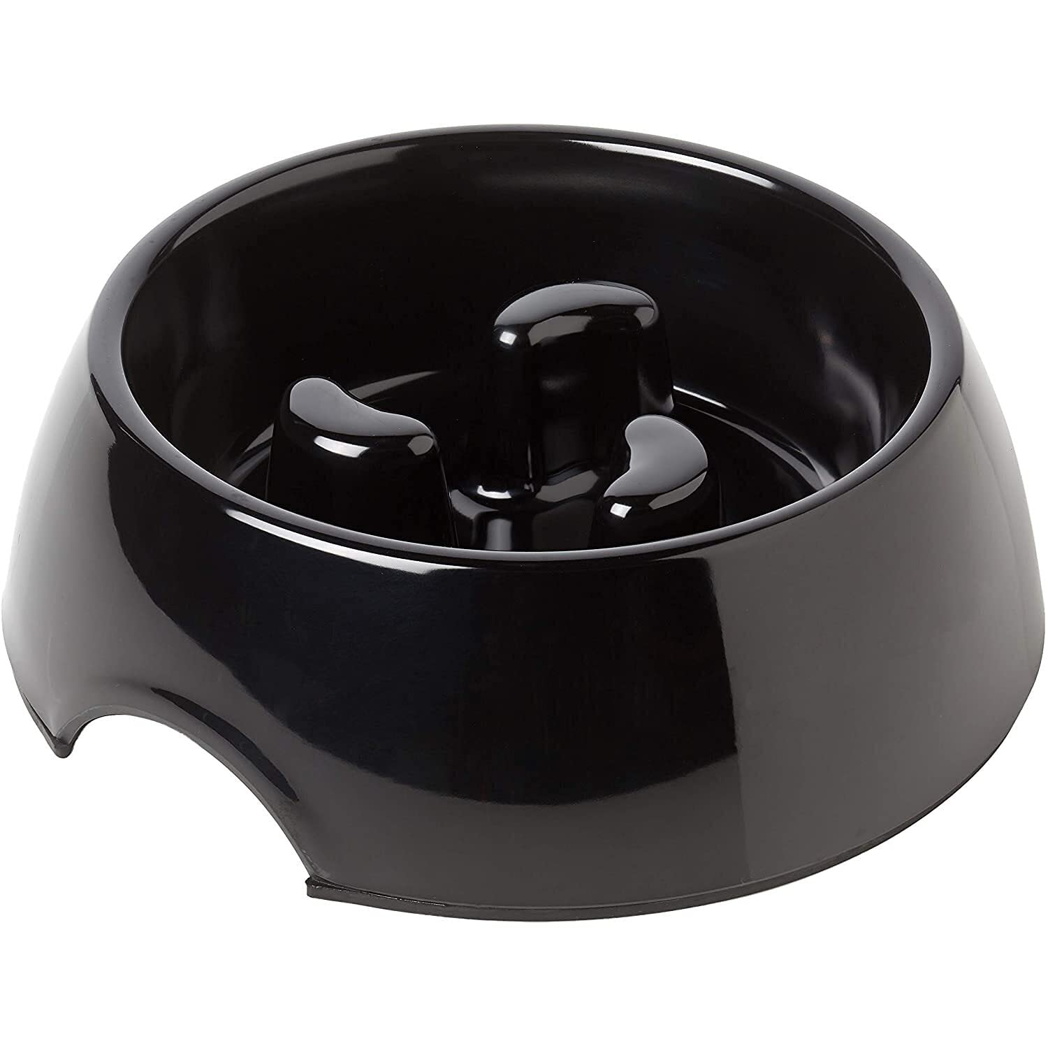 Premium Rosewood Slow Feeder Dog Bowl - Large Black Melamine Anti-Gulping Pet Dish for Medium & Large Breeds - Perfect for Fast Eaters & Mealtime Enrichment