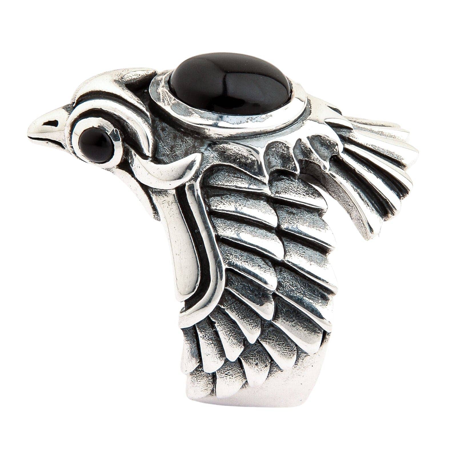 Phoenix Sterling Silver Black Onyx Ring for Women | Elegant Gothic Jewelry | Perfect for Weddings, Parties & Everyday Wear