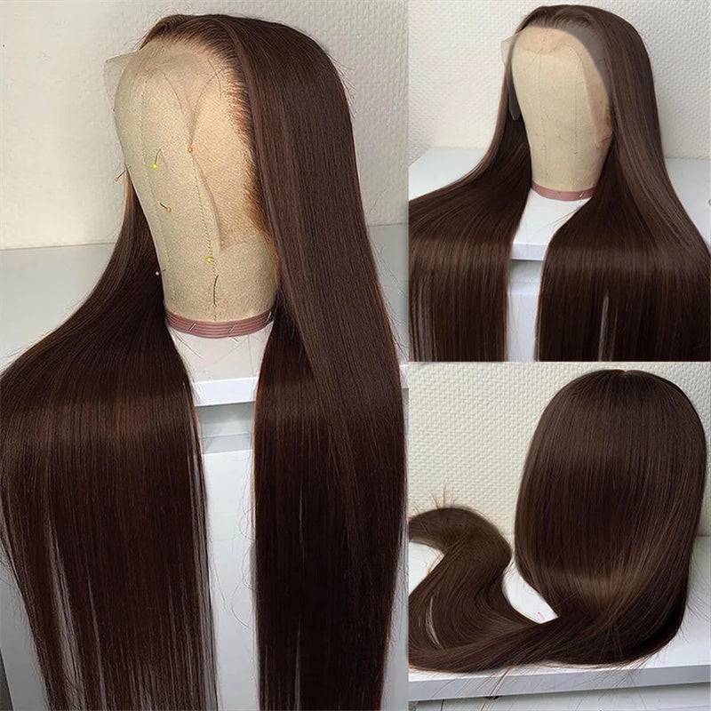 Eullair Perfect Chocolate Brown Lace Frontal Human Hair Wig - Natural Looking 13x4 HD Lace Wig for Black Women | TikTok Viral Hairpiece for Everyday Wear & Special Occasions