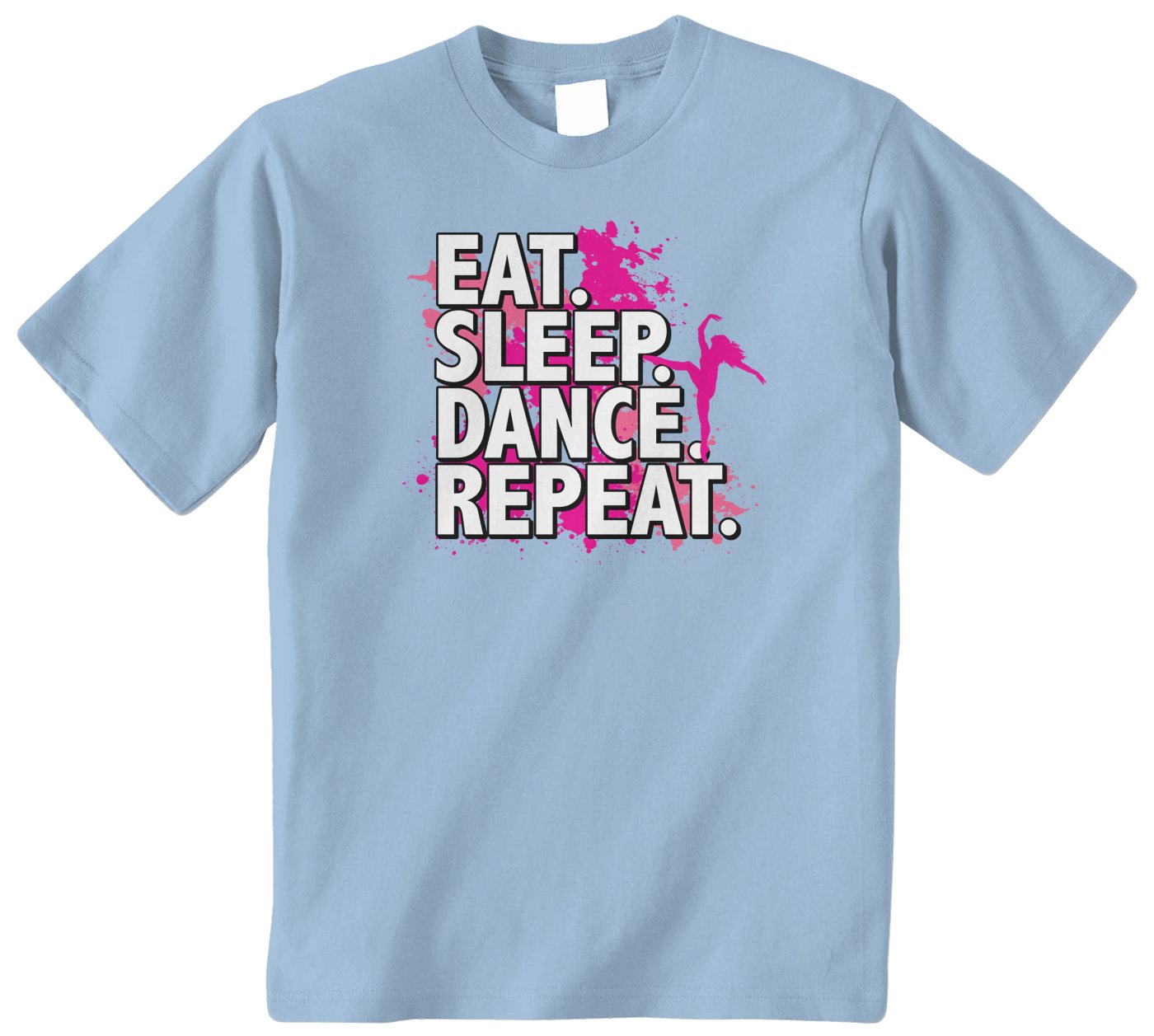 Threadrock Big Girls' Eat Sleep Dance Repeat Youth T-Shirt | Cute Graphic Tee for Teens & Tweens | Perfect for Dance Class, Sleepovers & Casual Wear
