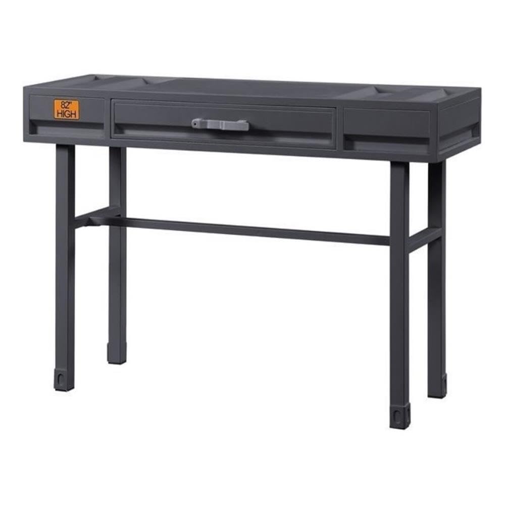 Acme Cargo Wood Vanity Desk in Gunmetal Gray - Modern Home Office & Bedroom Makeup Dressing Table - Perfect for Small Spaces & Apartment Living