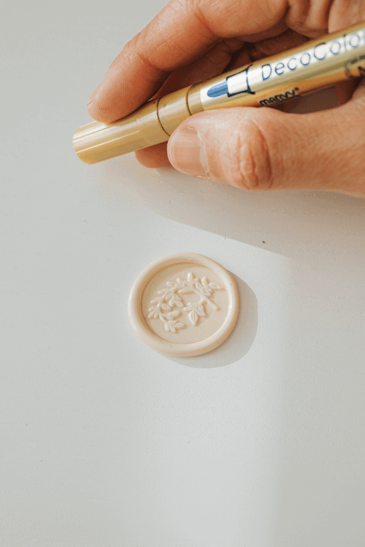 Premium Gold Paint Pen for Wax Seals - Fine Tip Calligraphy Marker for Wedding Invitations, Envelopes, Greeting Cards & DIY Crafts