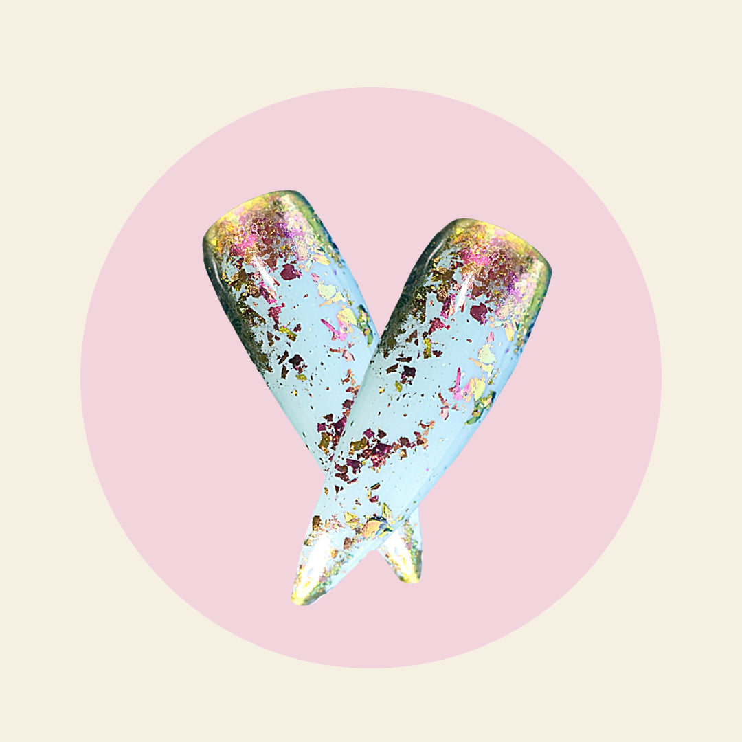 Mitty Shattered Chrome Flakes Butterflies - Metallic Nail Art Decorations for DIY Manicure, Acrylic Nails, Gel Polish & Beauty Salon Use