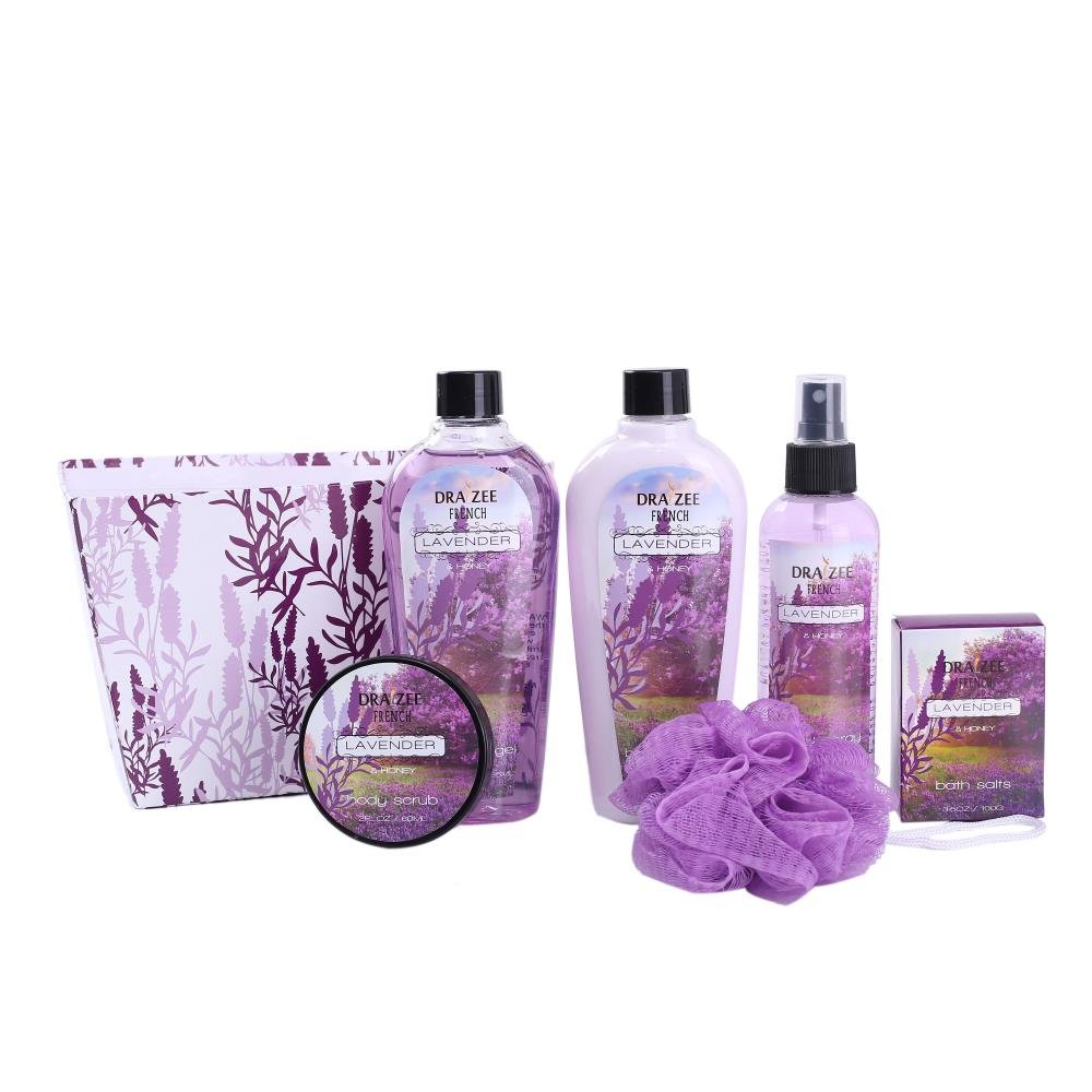 Draizee 5-Piece Lavender Scented Spa Gift Basket for Women - Relaxing Mother's Day Gifts from Daughter/Kids - Perfect for Home Spa, Birthday, Anniversary & Self-Care Moments