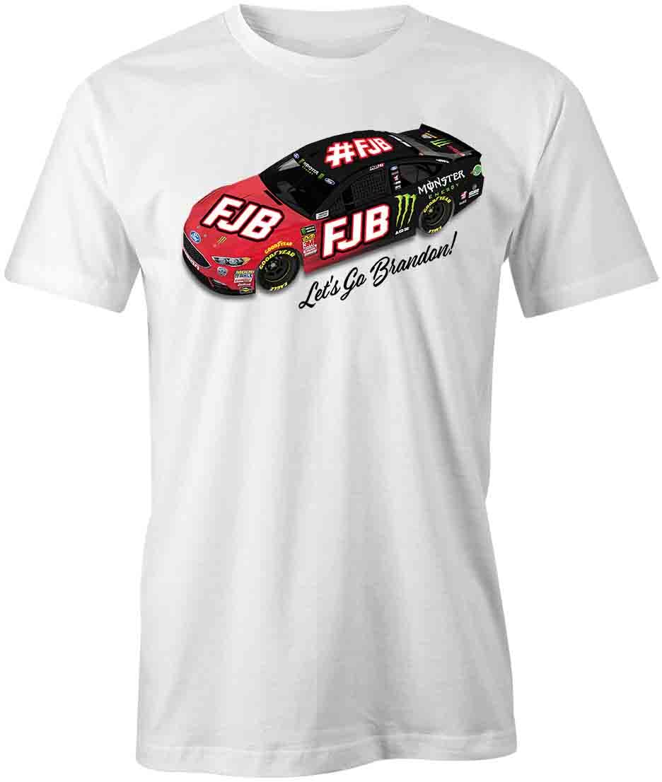Let's Go Brandon T-Shirt - White Printed Graphic Tee | Political Humor Shirt for Republicans | Funny Joe Biden FJB Slogan | Great for Protests, Rallies & Conservative Events
