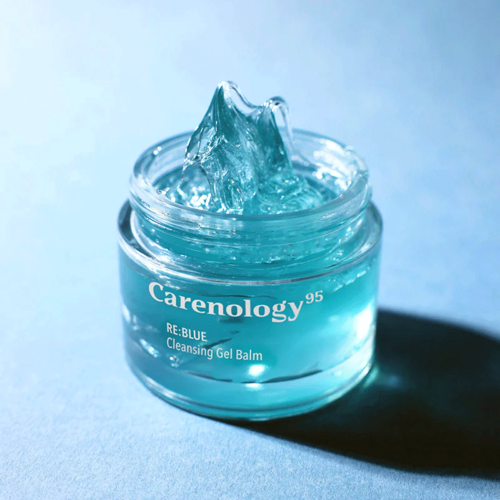 Carenology95 RE:BLUE Cleansing Gel Balm 80ml - Gentle Exfoliating Face Wash for Sensitive Skin | Perfect for Daily Skincare Routine & Makeup Removal