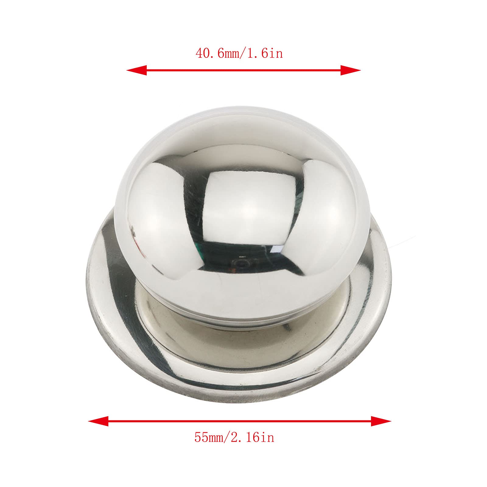2-Pack Universal Stainless Steel Pot Lid Knob Handles - 2.1 Inch Replacement Cookware Handles for Pans & Pots - Durable Circular Grip for Kitchen Safety (Ideal for Stovetop Cooking, Baking & Food Storage)