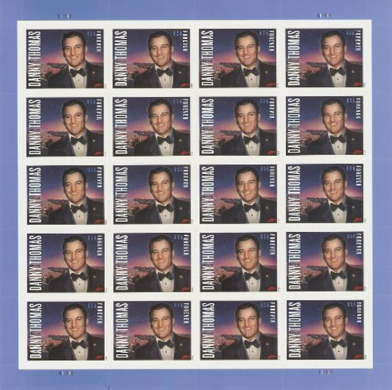 Danny Thomas Sheet of 20 Forever Stamps Scott 4628 - Vintage US Postage Stamps for Collectors, Philately & Mailing | Perfect for Stamp Albums, Framed Displays & Special Occasion Letters