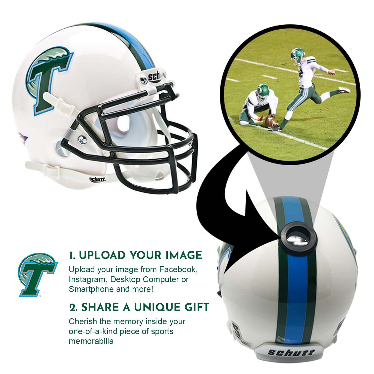 Tulane Green Wave College Football Collectible Mini Helmet - Authentic NCAA Replica - FANZ Collectibles - Perfect for Sports Memorabilia Displays & Fan Cave Decor