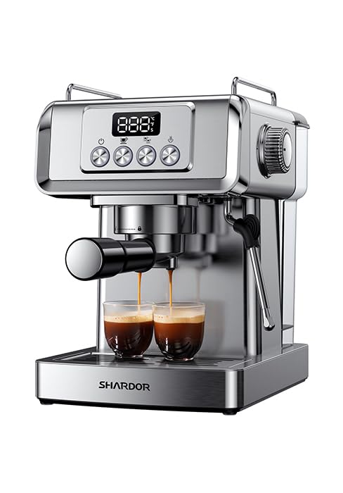 Premium SHARDOR Electric Conical Burr Coffee Grinder with 20 Bar Espresso Machine - Perfect for Home Baristas & Coffee Lovers - Ideal for Espresso, French Press, Cold Brew & Drip Coffee