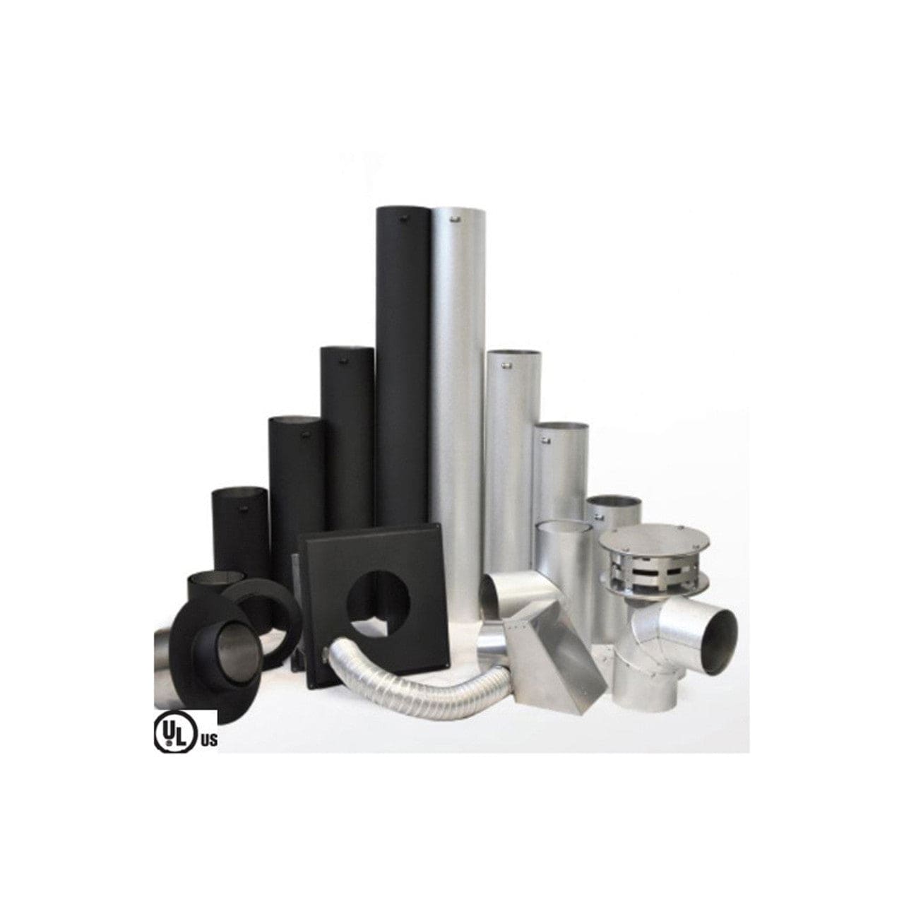 3 X 12 Ventis PelletVent Black Chimney Pipe - VP-B0312 - Durable Stainless Steel Pellet Stove Venting System for Home Heating & Fireplace Installation
