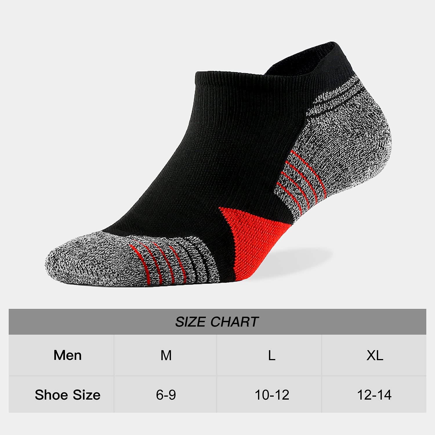WANDER Men's Athletic Running Socks - 7 Pairs Thick Cushioned Ankle Socks for Sports & Workouts - Low Cut Breathable Socks Sizes 6-9/10-12/12-14 - Perfect for Jogging, Gym & Daily Activities
