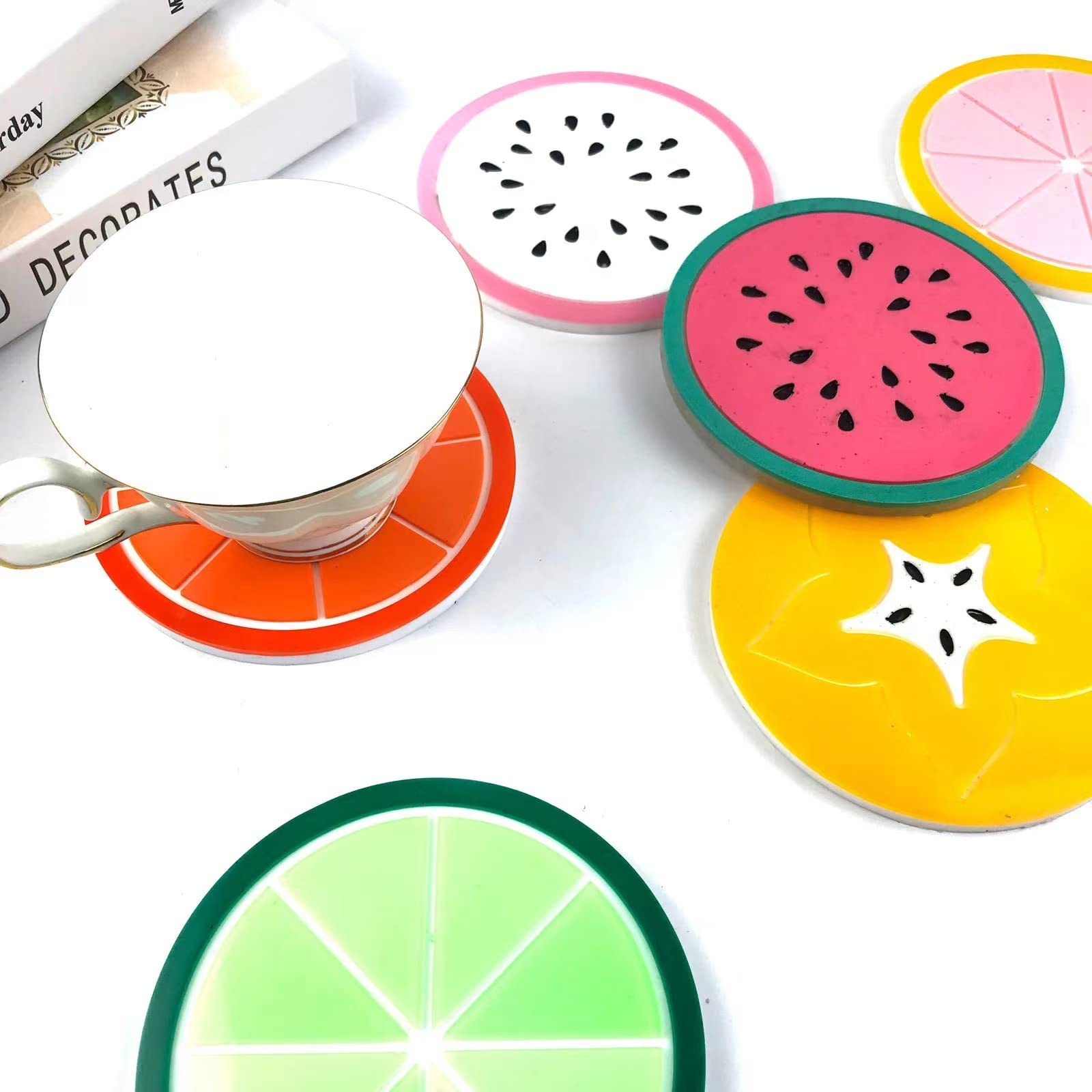 4-Pack Orange Resin Coaster Molds for Epoxy Casting - Fruit-Shaped DIY Coaster Molds for Resin Art, Mother's Day Gifts & Home Decor (PP83746) - Perfect for Crafting Unique Drink Coasters, Table Decor, and Handmade Gifts