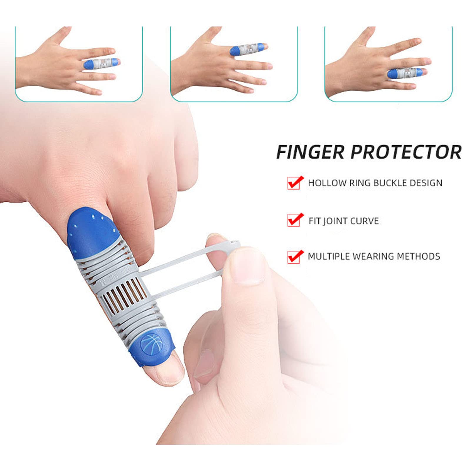 Finger Splint for Basketball & Volleyball - Hollow Support Brace (L) - Protect Injured Fingers During Sports