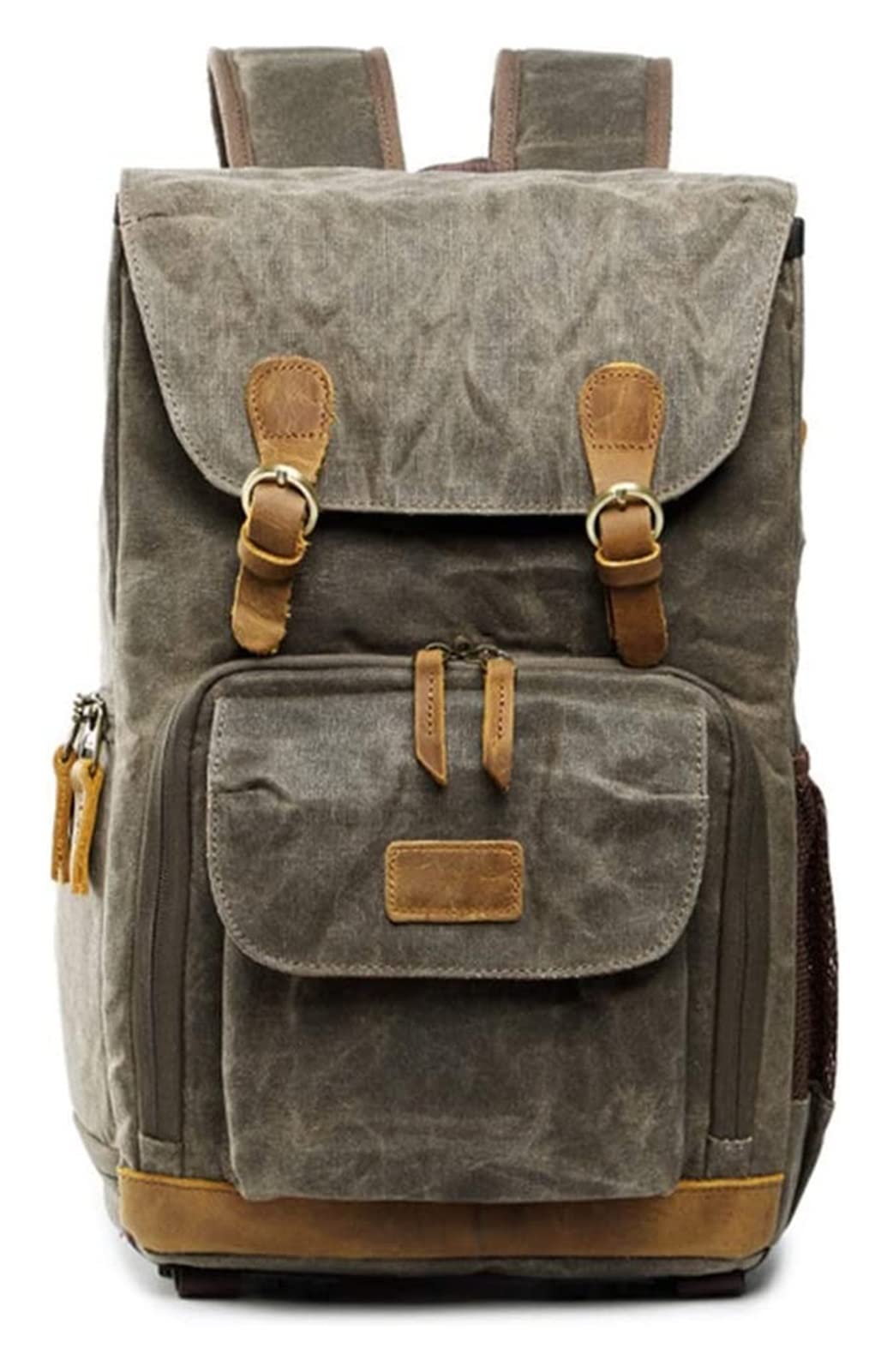 Waterproof Canvas Camera Backpack for Photographers - Durable Outdoor Photography Bag with Large Capacity, Fits 15 Inch Laptop (Army Green, 19x42x30cm) - Perfect for Travel, Hiking & Professional Photo Shoots