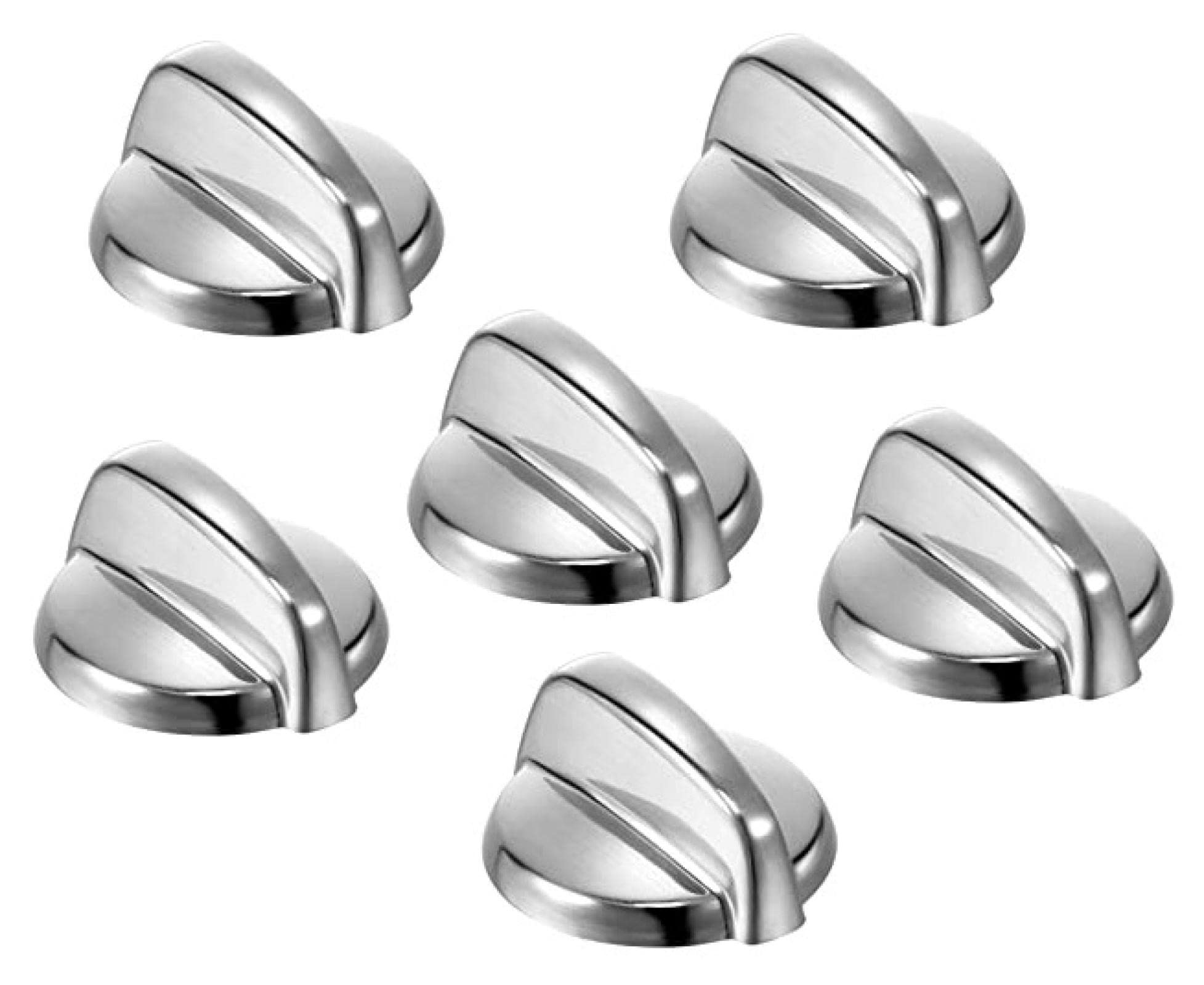 6-Pack Universal Stove Burner Control Knobs - Compatible with Hob & Oven (Replaces Ap4346312, Ps2321076, Wb03t10284) - Perfect for Kitchen Appliance Repair & Replacement