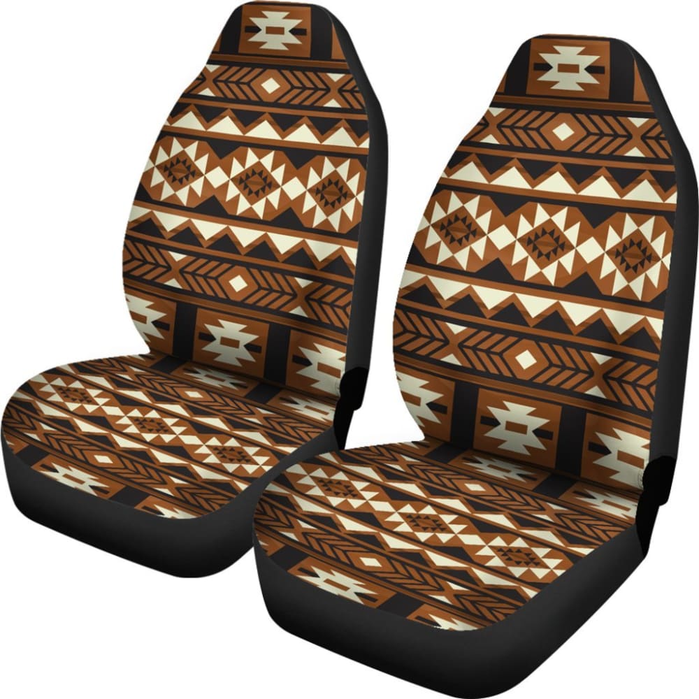 Premium Brown Pattern Native Car Seat Covers - Universal Fit for Cars, Trucks & SUVs - Protect & Style Your Vehicle Interior for Daily Commute & Road Trips