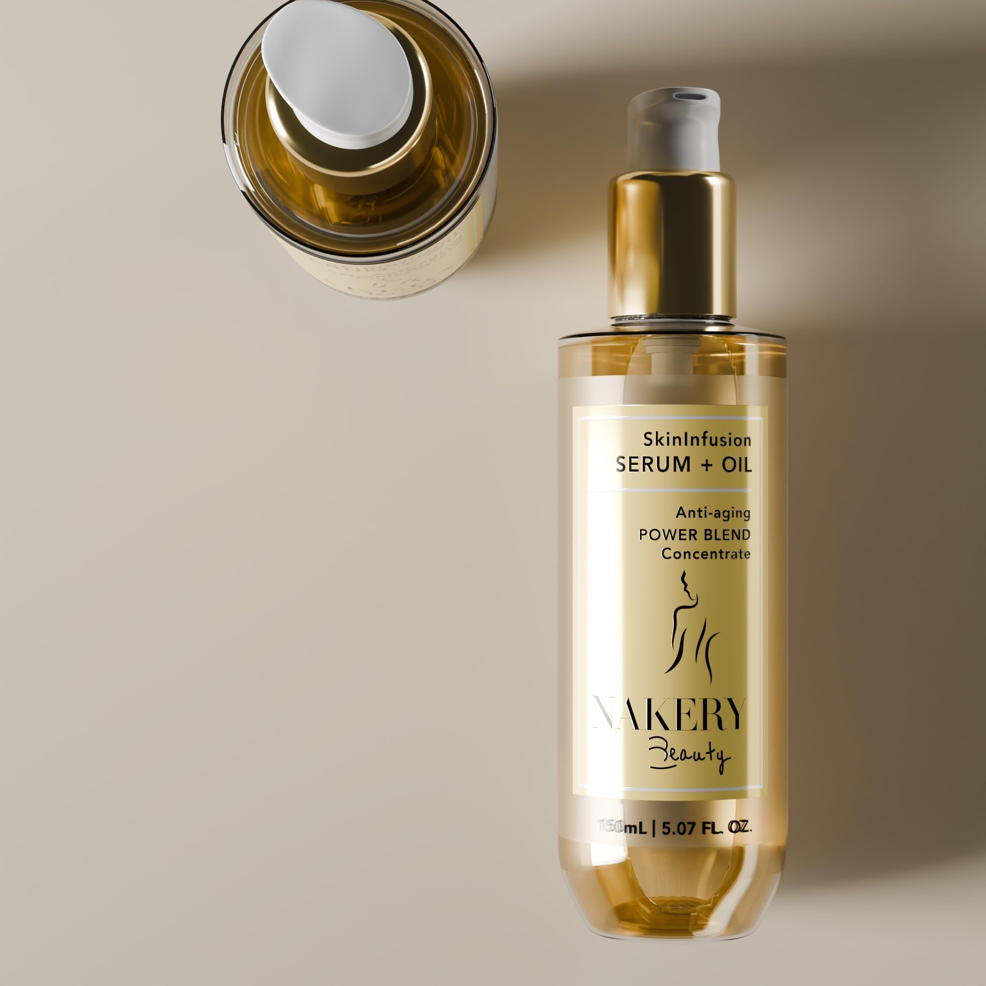 SkinInfusion Anti-Aging Collagen Serum with Hyaluronic Acid & Vitamin C - Hydrating Facial Oil for Dark Spots, Dullness & Dry Skin - Matrixyl 3000 Moisturizing Serum - 150ml | Daily Skincare Routine & Night Treatment for Glowing Complexion