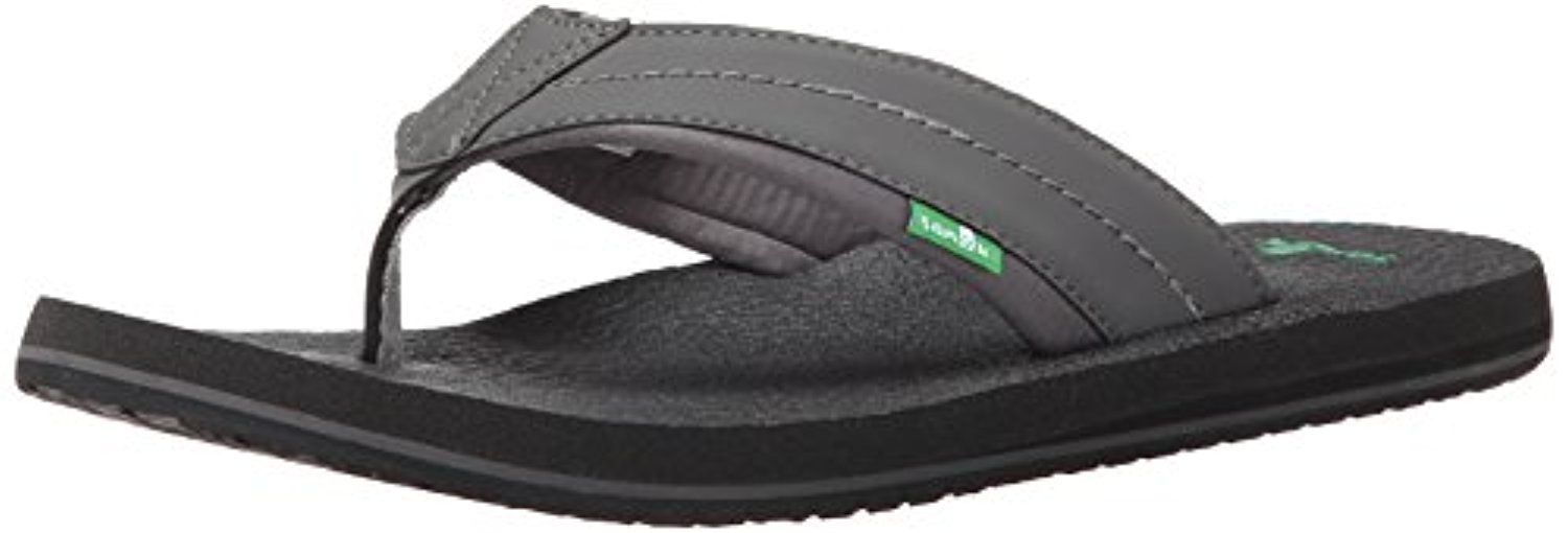 Sanuk Men's Beer Cozy 2 Comfortable Slip-On Sandals with Oxy Shoe Cleaner Bundle - Charcoal Size 10 | Perfect for Beach, Pool, and Casual Summer Wear