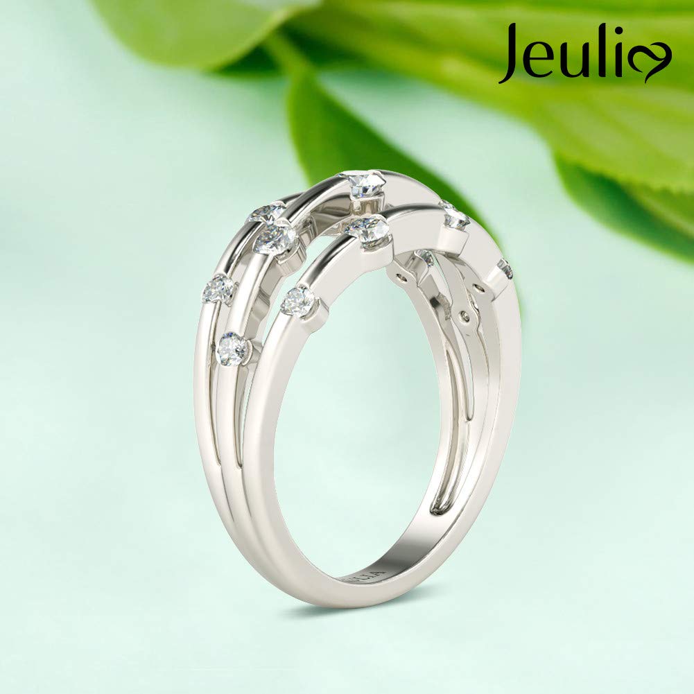 Jeulia 1 Carat Star Ring for Women - 925 Sterling Silver Cubic Zirconia Wedding Band, CZ Solitaire Engagement Ring, Anniversary & Promise Jewelry Gift - Perfect for Proposals, Weddings & Romantic Occasions