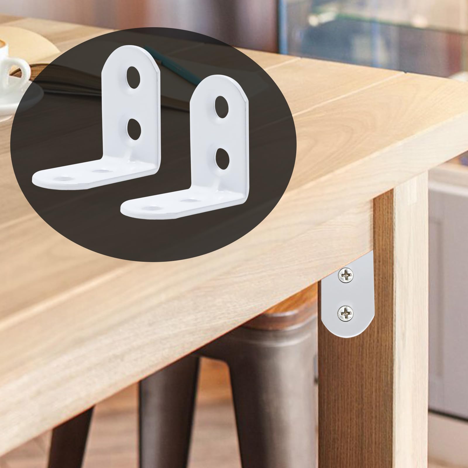 Heavy Duty 20pcs Iron L Bracket Joint Right Angle Bracket - 29x29x18mm White Shelf Braces for Floating Shelves, Wood Table Tops & DIY Furniture Projects - Perfect for Home Office, Garage Storage and Workshop Organization