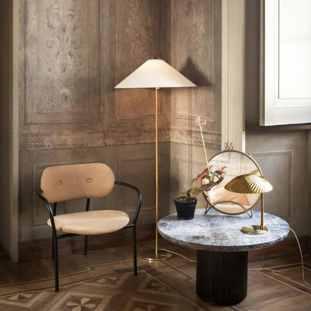Modern Chinese Hat Floor Lamp - Stylish Rattan Shade for Living Room, Bedroom & Office Decor - Perfect for Cozy Ambiance and Reading Nook Lighting